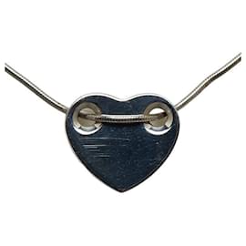 Autre Marque-Silver Heart Plate Necklace-Other