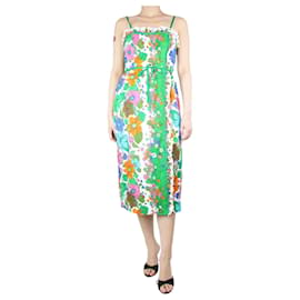 Zimmermann-Vestido midi floral multicolor con volantes - talla UK 12-Multicolor