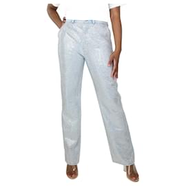 Frame Denim-Jeans azul claro com detalhes em cristal - tamanho UK 12-Azul