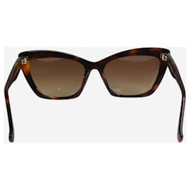 Max Mara-Gafas de sol estilo ojo de gato en carey marrón-Castaño
