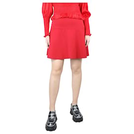 Red Valentino-Mini saia vermelha com babados - tamanho UK 8-Vermelho