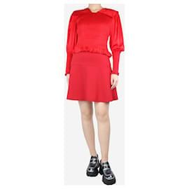 Red Valentino-Mini jupe à volants rouge - taille UK 8-Rouge