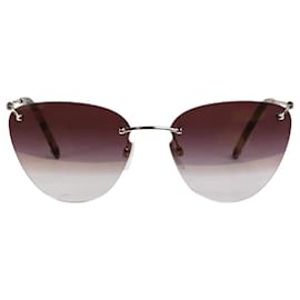 Valentino-Óculos de sol ombre dourado sem moldura-Dourado