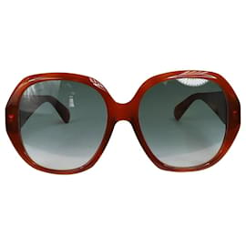 Gucci-Gucci Brown GG round oversized sunglasses - size-Brown