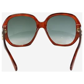 Gucci-Óculos de sol redondos grandes Gucci Brown GG - tamanho-Marrom