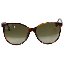 Gucci-Gucci Brown tortoise shell sunglasses with striped arms - size-Brown