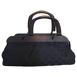 Gucci-Bolso de mano GUCCI estilo maletín vintage-Negro