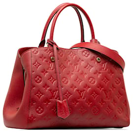 Louis Vuitton-Monograma rojo de Louis Vuitton Empreinte Montaigne MM-Roja