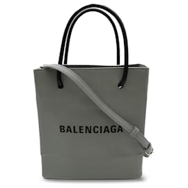 Balenciaga-Balenciaga Gray XXS Logo Shopping Tote-Grey
