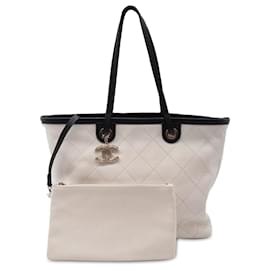Chanel-Chanel White Small Caviar Shopping Fever Tote-White,Other