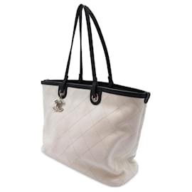 Chanel-Chanel White Small Caviar Shopping Fever Tote-White,Other