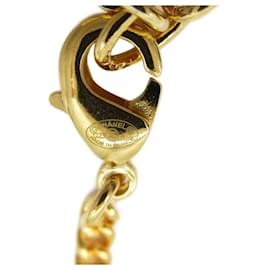 Chanel-Chanel Colar com pingente de mapa da África em ouro falso pérola e strass-Dourado