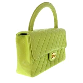 Chanel-Chanel Green Lambskin Parent Kelly Top Handle Bag-Green,Light green