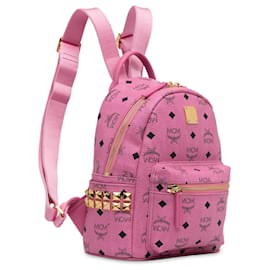 MCM-MCM Pink Mini Visetos Stark Backpack-Pink