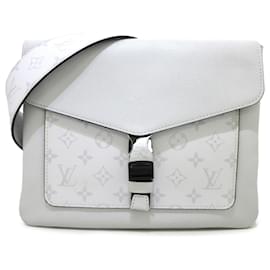 Louis Vuitton-Louis Vuitton White Taigarama Outdoor Flap Messenger-White
