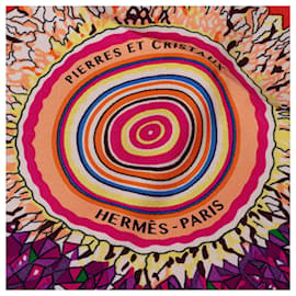 Hermès-Hermes Red Pierres et Cristaux Silk Scarf-Other