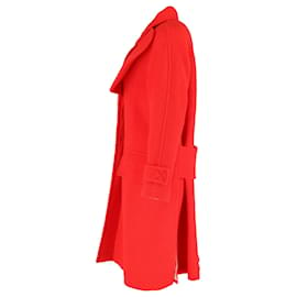Victoria Beckham-Victoria Beckham Bouclé Coat in Red Wool-Red