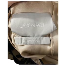 Jason Wu-Jason Wu Embellished Sheer Sleeve Dress in Beige Polyester-Brown,Beige