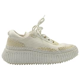 Chloé-Sneaker Chloé Nama in poliestere riciclato bianco-Bianco,Crudo