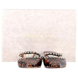 Jimmy Choo-Jimmy Choo Rose 35mm Mules en cuir verni à imprimé animal-Autre,Imprimé python