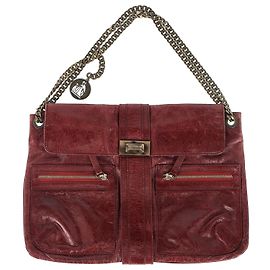 Bolsa de ombro com corrente Lanvin em couro vermelho Vermelho