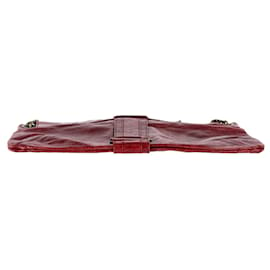 Lanvin-Lanvin Chain Linked Shoulder Bag aus rotem Leder-Rot