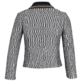 Tory Burch-Chaqueta de tweed Tory Burch de algodón blanco y negro-Negro