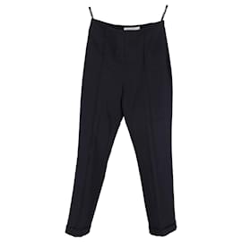 Christian Dior-Christian Dior Trousers in Navy Blue Cotton-Navy blue