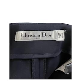 Christian Dior-Calças Christian Dior em Algodão Azul Marinho-Azul marinho