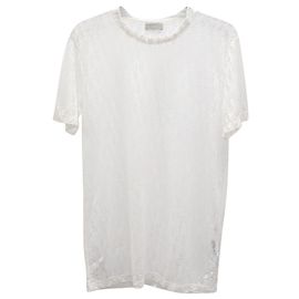 Camiseta Dior Oblique Sheer em Viscose Branca Branco