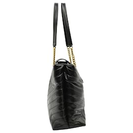 Saint Laurent-Loulou large open top shopping bag in MateLasse -Black