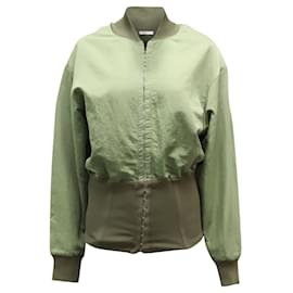 Autre Marque-Dion Lee Hook and Eye Bomber Jacket in Olive Green Nylon-Green