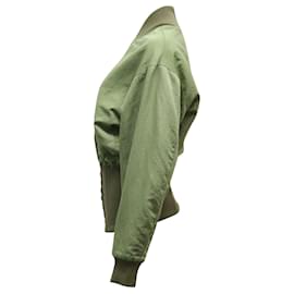 Autre Marque-Dion Lee Hook and Eye Bomber Jacket in Olive Green Nylon-Green
