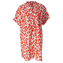 Diane Von Furstenberg-Diane Von Furstenberg Printed V-Neck Dress in Multicolor Cotton-Other,Python print