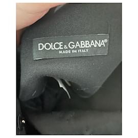 Dolce & Gabbana-Pantalón Dolce & Gabbana de talle alto en lana negra-Negro