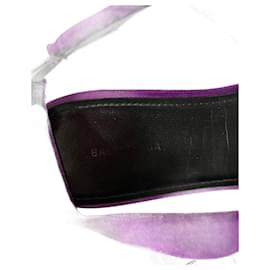 Balenciaga-Balenciaga BB Knife Slingback Flats in velluto viola-Porpora