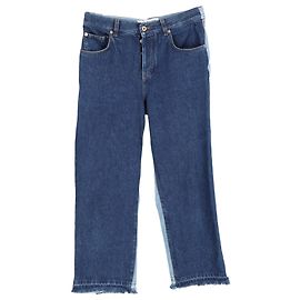Loewe Two-Tone Wide Leg Pants in Blue Denim Blau