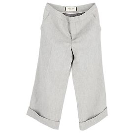 Calça Marni com bainha dobrada em cinza Cupro Cinza