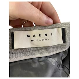Marni-Marni Folded Hem Trousers in Grey Cupro-Grey