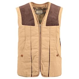 Gucci-Gilet Gucci Moleskin Con Dettagli In Pelle Scamosciata-Altro,Stampa python