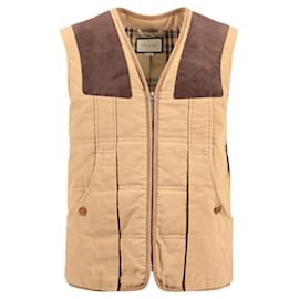 Gucci-Gucci Moleskin Vest With Suede Details-Other,Python print