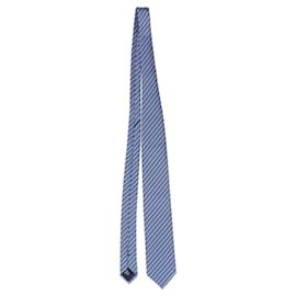 Ermenegildo Zegna-Ermenegildo Zegna Krawatte mit Streifenmuster aus blauer Seide-Blau