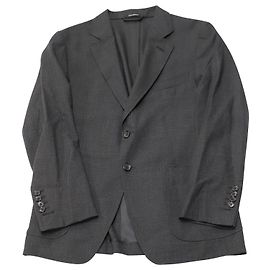 Tom Ford Unstructured Check Blazer in Dark Grey Wool Black