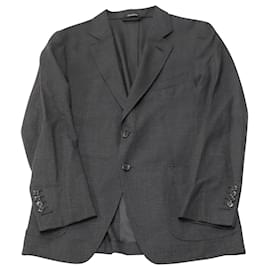 Tom Ford-Tom Ford Unstructured Check Blazer in Dark Grey Wool-Black