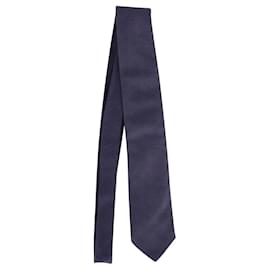 Prada-Prada Printed Tie in Navy Blue Silk-Blue,Navy blue