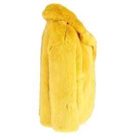 Diane Von Furstenberg-Diane Von Furstenberg Coat in Yellow Faux Fur-Yellow