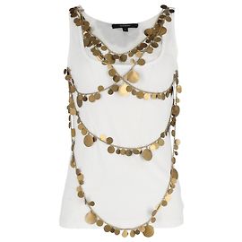 Top sin mangas de Givenchy con monedas doradas en algodón blanco Blanco