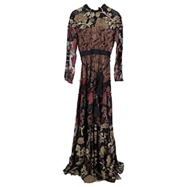 Lanvin-Lanvin Fall 2015 RTW Embroidered Maxi Dress in Multicolor Viscose-Other,Python print
