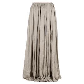 Lanvin-Lanvin Pleated Maxi Skirt in Grey Silk-Grey