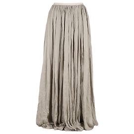 Saia maxi plissada Lanvin em seda cinza Marrom